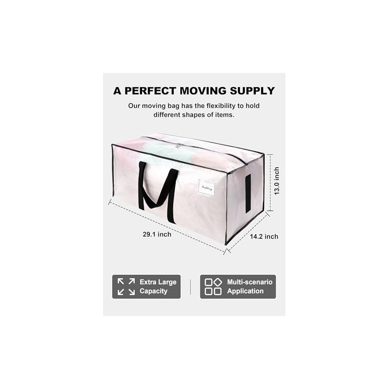 HOMESURE Heavy Duty Moving Bags - 8 Pack Water-Resistant Storage