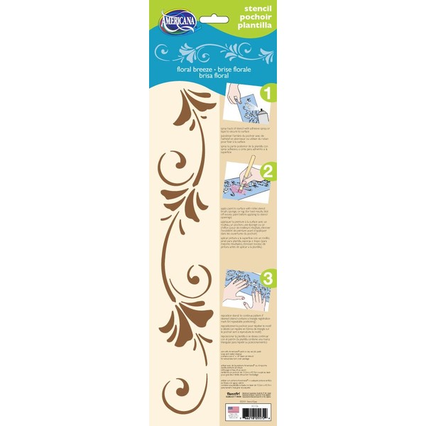 DecoArt 6-Inch-by-18-Inch Stencil Home Decor Series, Floral Breeze