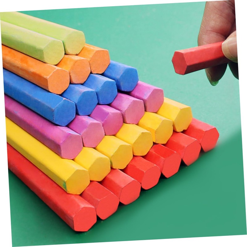 jojofuny 3 Boxes Dust Colorful Hexagonal Chalks for Art Projects