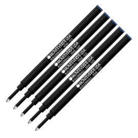5 Pack Monteverde G22 Rollerball Pen Refills Compatible With Schmidt 888, Fine Point, Bulk Packed (Blue)