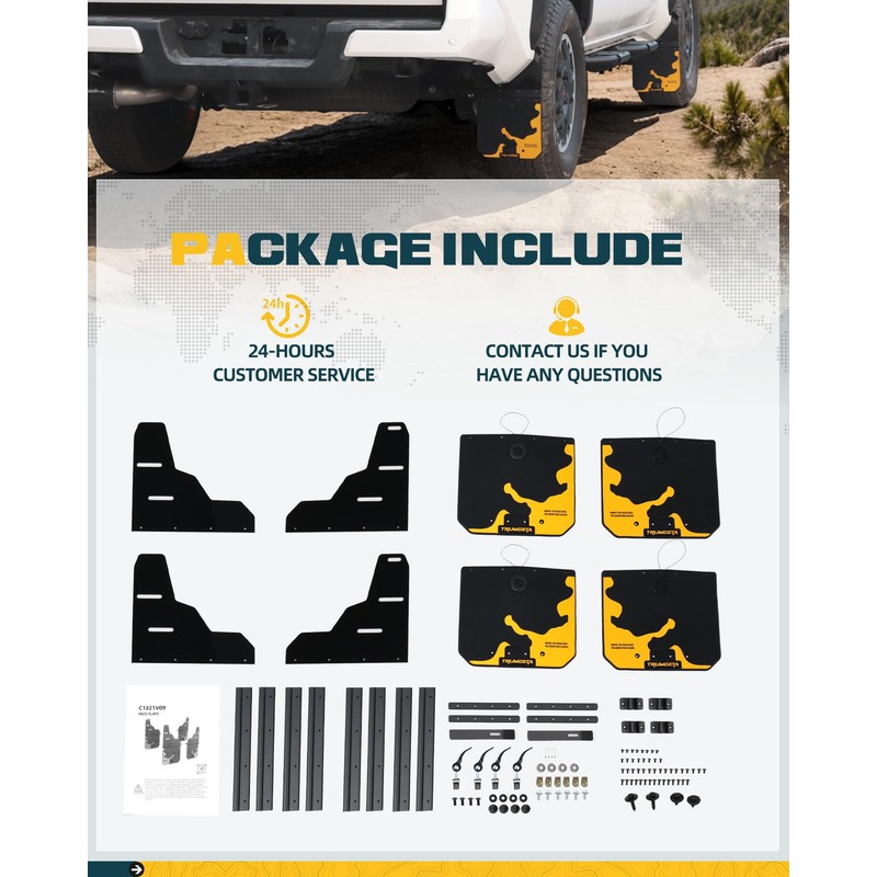 Trumgeta 4PCS Upgraded Truck Mud Flaps Fit for Toyota Tundra