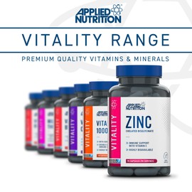 Applied Nutrition Zinc - 15mg Strength Supplement for Normal Immune System Function, Bones, Hair, Skin & Nails, Made in The UK, Vegan (90 Tablets - 3 Months Supply)