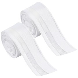 BENECREAT 1.92 Yards White Rib Stretch Fabric, Cuffs Knitted Rib with Transparent Yarn Sewing Material for DIY Sewing Waistband Neckband Leg Arms Sportswear Cuffs Extension