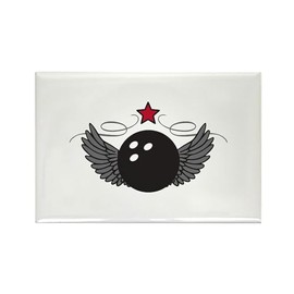 CafePress Winged Bowling Ball Magnets Rectangle Magnet (100 pack)