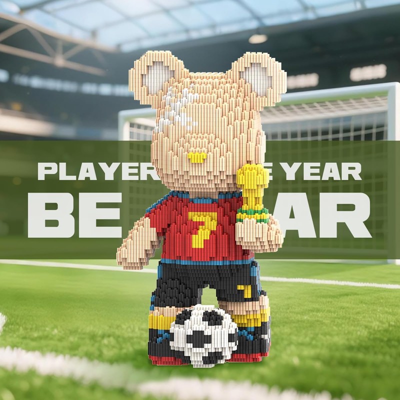 DAHONPA Football Sport Bear Micro Building Blocks Set (3450 Pieces),