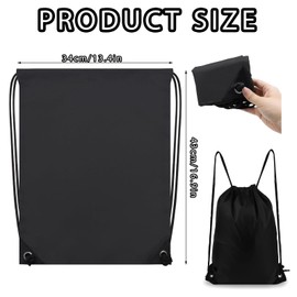 YSUY 1-Pack Black Drawstring Gym Bags, Bags Sports Cinch Sack String Bag, Bulk Swimming String Bags, Draw String Backpack Suitable for Sports, Gym, Travel, Swimming, Beach (1PCS)
