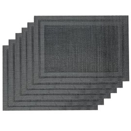 Table Set 30 x 45 cm Set of 6 Place Mats Coasters Washable Place Mats (Anthracite Frame)