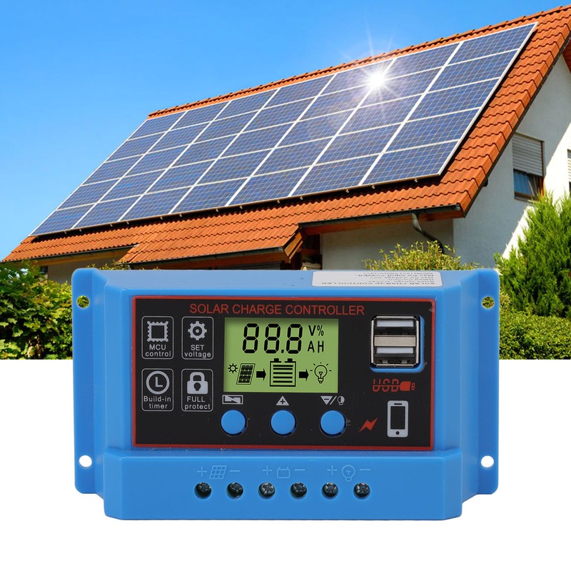 12V 24V Solar Charge Controlle LCD Display Solar Panel Controller