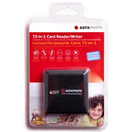 AGFA 73-in-1 Card Reader/Writer Compatible with All Versions of SD/HC, Micro SD, CF, XD, MS/Pro Duo and SIM Cards