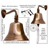 Hanzla Collection 7" Height Antique Brass Bell Wall Mount Marine