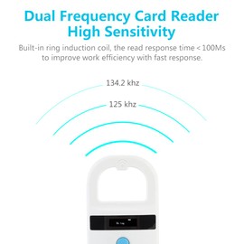Watris Veiyi Dog Microchip Reader, Pet Microchip Scanner with OLED Display Screen, Pet Chip ID Scanner Supports FDX-B (ISO11784/11785) and EMID Microchips, for Animal Management
