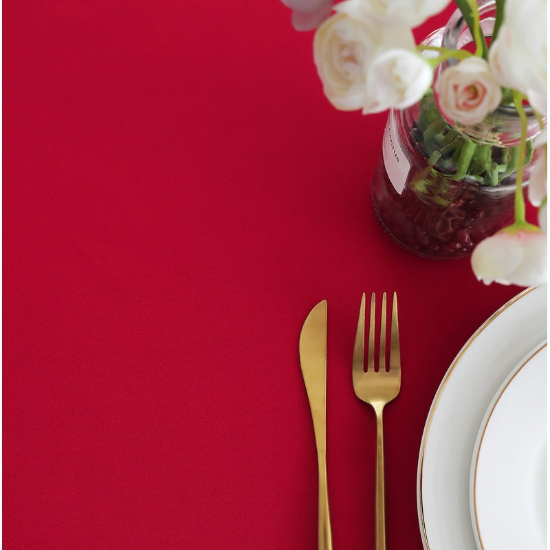 FOLINS&HOME Mantel rectangular rojo de 54 x 78 pulgadas, resistente