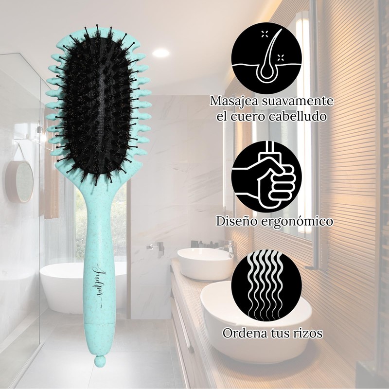 Judpor® Set Curly Lockenbürste + 4 Pinzetten | Lockenformbürste Curly