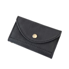 Nafka NFK-72106 Women's Key Case, Genuine Leather, Himeji Leather, Smart Key Compatible, 4 Strands Key Hook, Made in Japan, Black