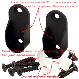 Oval Closet Rod End Supports | Screw on Type | 15mm x 30mm | Matte Black | 50 Pack