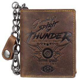 Greenburry Racing Collection Memphis Combination Wallet with Chain 0838, brown, coin purse