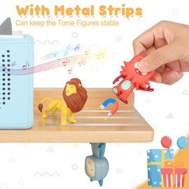 Taladad for Tonie Shelf,Tonies Storage for Creative Tonie Box Magnetic Wall Shelf for Tonie Figures Characters,Hanging Shelf for Kids (Natural)
