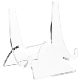 Plymor Clear Acrylic Double-Scoop Display Easel, 3" H x 2.875" W x 2.5" D (12 Pack)