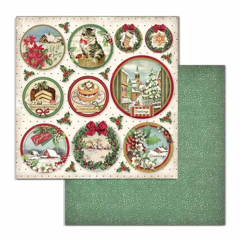 STAMPERIA INTL, KFT (3PL) Stamperia-Scrapbooking Pad-Double Face-Classic Christmas, Multicoloured, 15.24x15.26