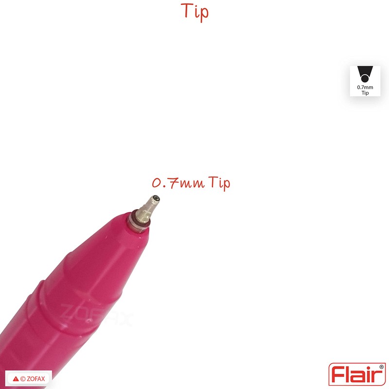 FLAIR Marathon 10 x 0.7mm Fine Point BLUE Ink Biros