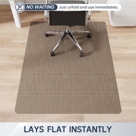 Office Chair Mat for Hardwood Floor, 53" x 45" Desk Computer Chair Mats for Hard Wood, Anti-Slip Easy Glide Rolling Floor Protector Mat, Dark Brown