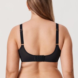 DELIMIRA Women's Cosnufy Sheer Mesh Bra Full Coverage Plus Size Plunge Unlined Underwire Bras Black 40D