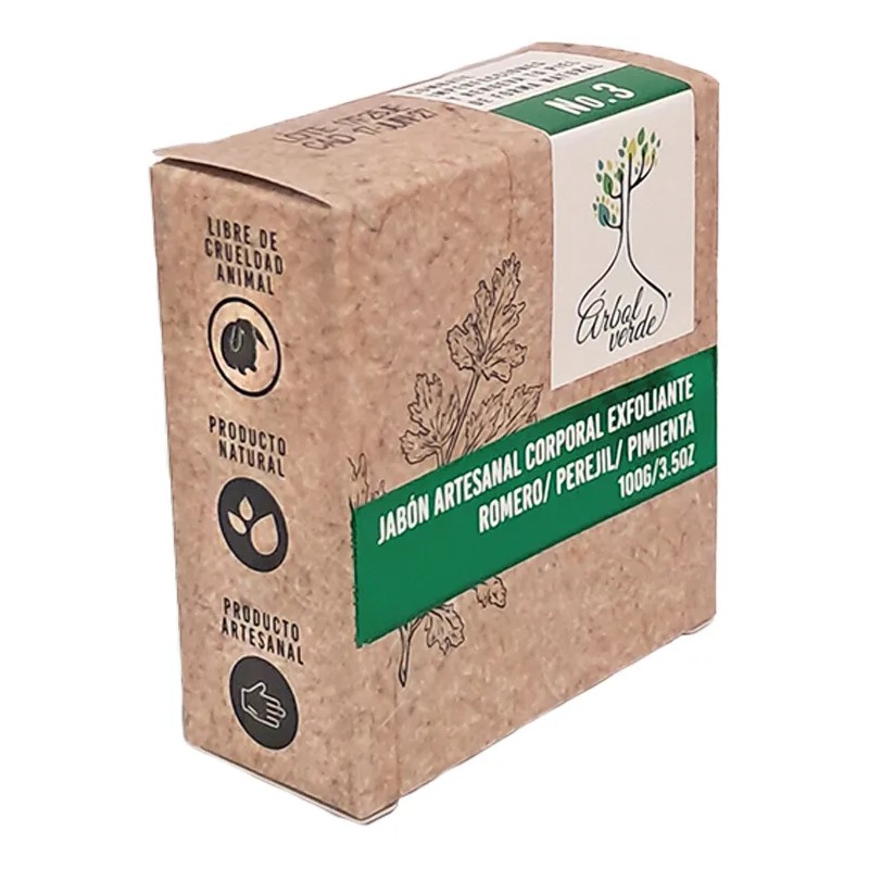 Jabón Árbol Verde Exfoliante Vegano Corporal 100 Gr