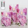Eldnacele Hydrangea Glass Flameless Candles with Remote and Timer, Realistic