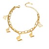 14K Gold Plated Stainless Steel Bracelets for Woman, Delicate Double-Layer