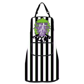 MYSOMY Beetle Worm Horror Movie Inspired Gift Horror Movie Character Adjustable Apron Tim Burton Fan Apron with Pockets (the ghost Apron)