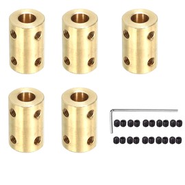 Pack of 5 6 mm to 8 mm Brass Rigid Motor Shaft Coupling Coupler Gear Plug Sleeve Adapter for RC Boat Car Aeroplane 3D Printer