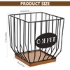 BTBHIHO Square Coffee Capsule Holder with Lid, Black Metal &