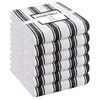 Cotton Clinic Set of 6 Vintage Stripe Cotton Kitchen Dish Towels 16x26, Tea Towels and Cleaning Towels, Kitchen Towels with Hanging Loop, Black White