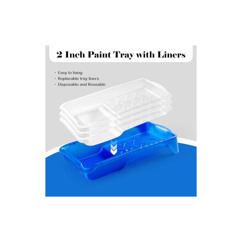 Mister Rui Paint Roller Kit, 25 Pack, 2 Inch Microfiber