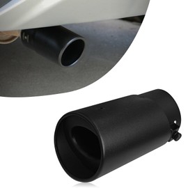 Car Exhaust Tips Muffler Tip Chrome Exhaust Tips, 2.5" Inlet 3.3" Outlet Stainless Steel Straight Exhaust-Pipe Modification Tail Throat Pipe Fit for Most Cars Tailpipe Tip Adjustable(Black)