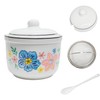 MaoYaMao Ceramic Bacon Grease Container with Strainer,Cooking Oil Storage Can
