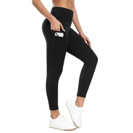 Ewedoos Yoga Pants Women Workout Leggings with Pockets for Women High Waisted Tummy Control Gym Leggings Workout Pants Black