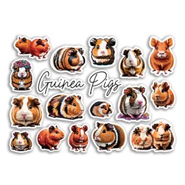 A5 Sticker Sheet Guinea Pigs Vinyl Stickers - Pets Rodent Kawaii Animals Farm Scrapbooking Travel Label Friend Girls Boys Aesthetic #81501