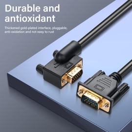 PNGKNYOCN 90 Degree VGA Cable, 0.5 m 1080P Full HD Right Angle VGA Male to VGA Male Monitor Cable for Computer Monitor Projector and More (0.5 m)