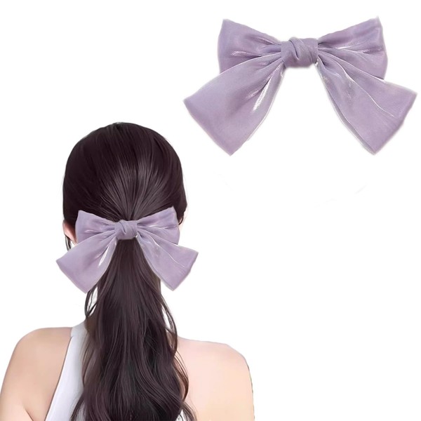 [HOLRAFAN] リボン ダッカール クリップ 蝶結び ヘアクリップ 大きめ リボン結び ヘアピン 結婚式