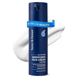 TEREZ & HONOR Crema facial 6 en 1 para hombres: Crema hidratante antienvejecimiento coreana DermForce con niacinamida, bakuchiol y 5-CICA - Hidrata, s