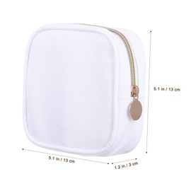 FRCOLOR Mini Makeup Pouch Clear Zipper Cosmetic Bag for Women Durable Travel Organizer for Skincare Earphones Essentials Compact with Clear Front for Easy Access