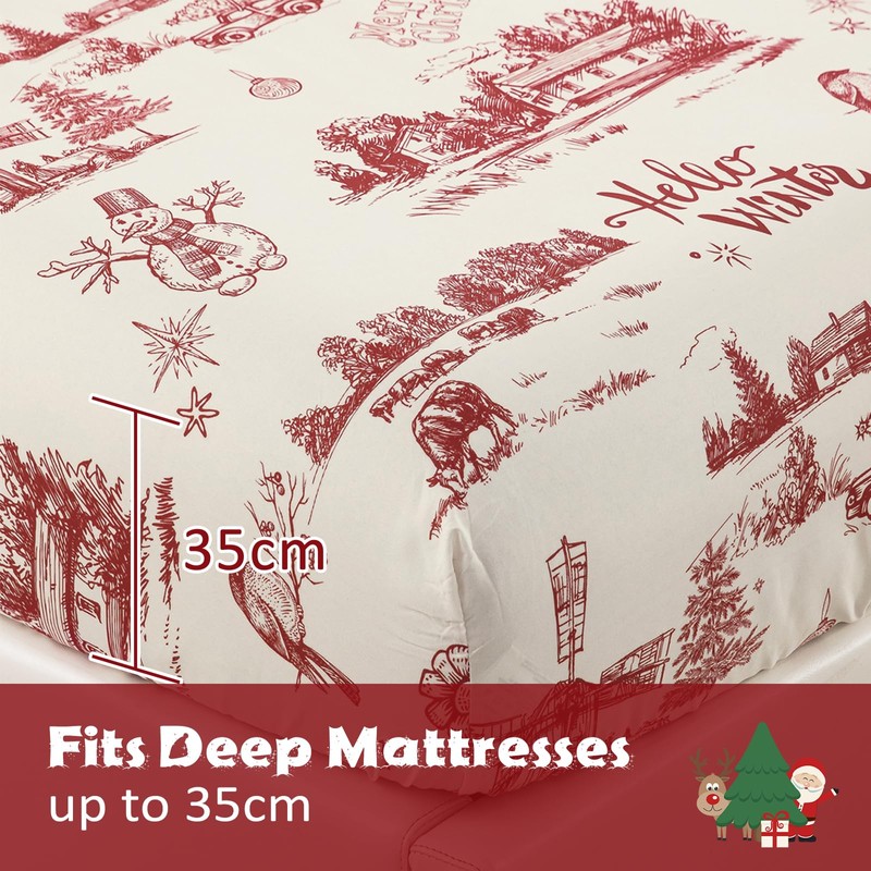 Christmas Fitted Sheet King Christmas Tree Bed Sheet Easy Care