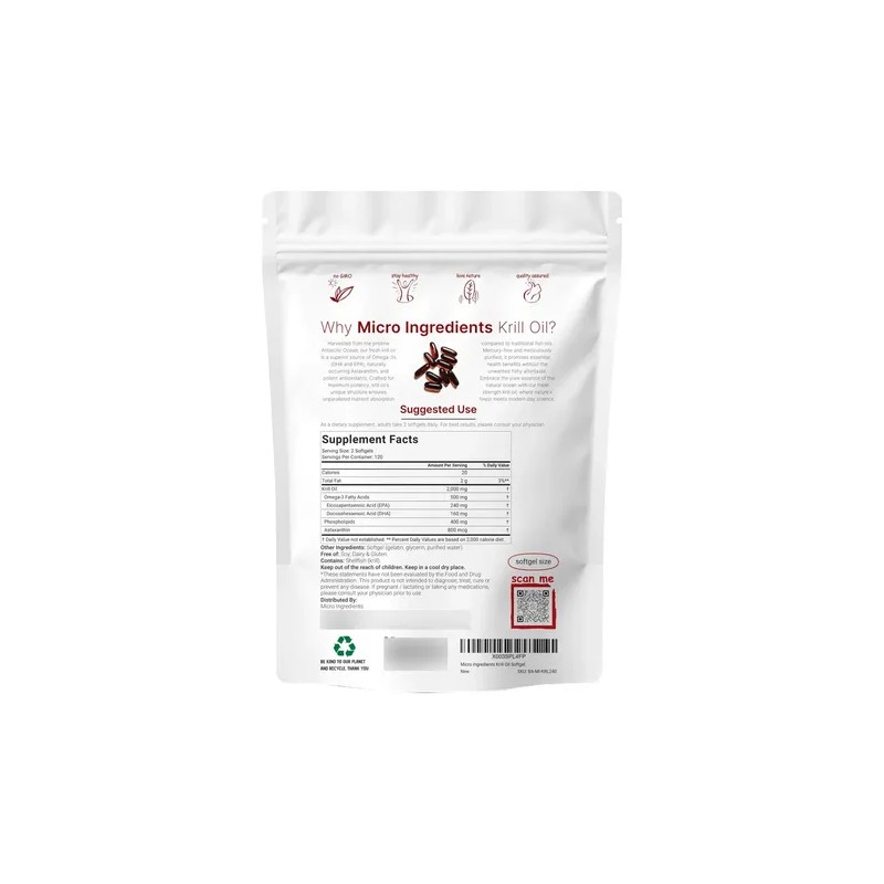 Krill Oil Antártico 2000 Mg 240 Softgels - Omega-3 Epadha
