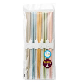 Asahi Koyo T-57 Chopsticks Dishwasher-Safe, Antibacterial, 9.1 inches (23 cm), Gray/Blue/Orange/Green/Pink, 5 Pairs, Made in Japan, Wooden Pointed Corner Natural Garden