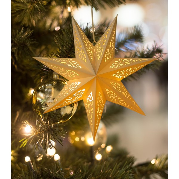 2Pcs Paper Star Lantern Lampshade 7 Pointed Star Paper Lanterns