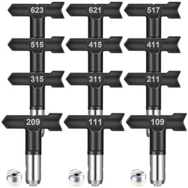 Zhengmy 12 Pcs Airless Paint Sprayer Tips Reversible Spray Tips Nozzles Tip Paint for Airless Sprayer Gun House Painting Fences(109, 111, 209, 211, 311, 315, 411, 415, 515, 517)