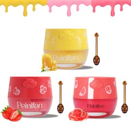 Bee Lip Balm Honey Pot, Galentines & Valentines Day Gifts, Girls Party Favors, Honey & Strawberry & Watermelon Moisturizing Sleeping Lip Mask Overnight