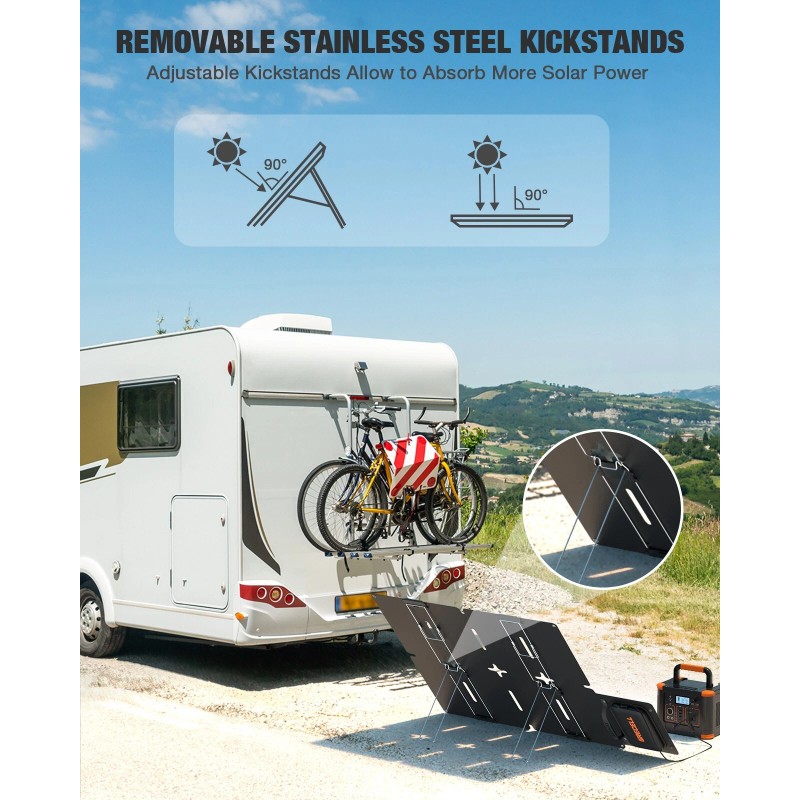 GRECELL Peak 600W Power Station Portable Solar Generator/ 120W Foldable