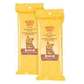 BURT'S BEES FOR PETS Burt's Bees for Pets Cat Dander Wipes with Colloidal Oat Flour, 2pk, 98% Natural Origin Formulas, Cat Dander Remedy, Cat Wipes for Allergy Relief, Cat Dander Wipes, 2pk, 50ct